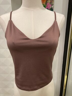 Plum Satin Cowl Neck Cropped Camisole Top